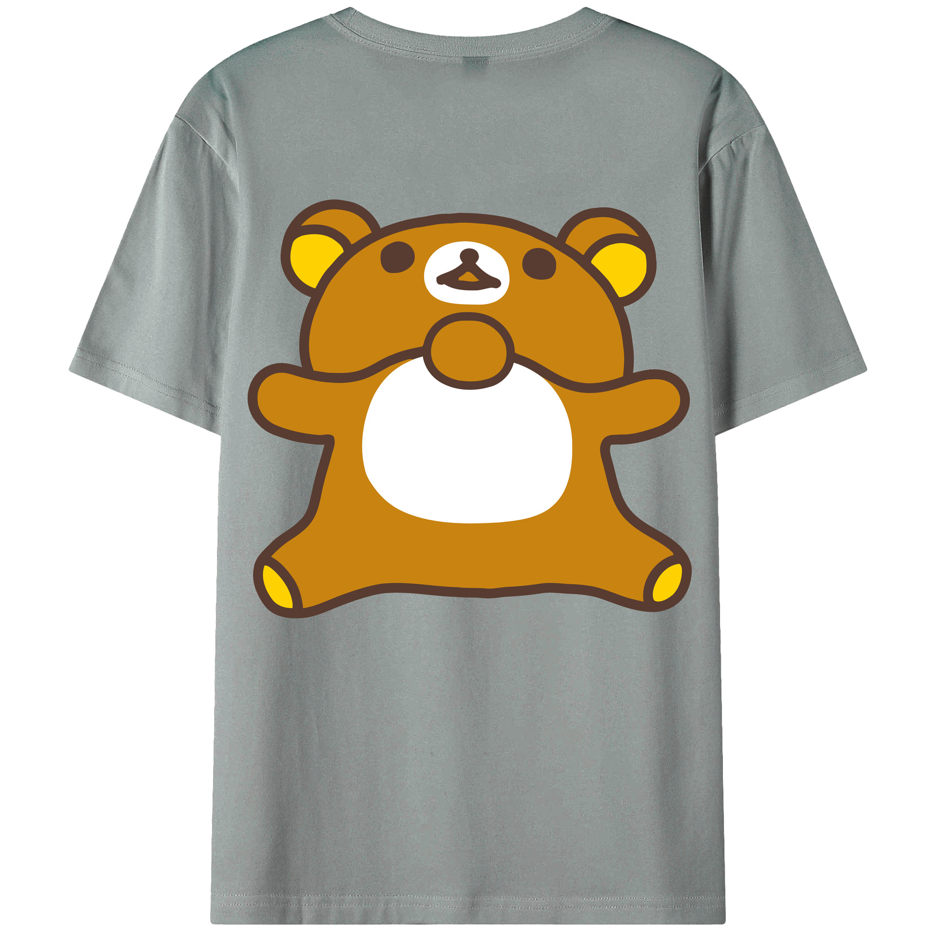 （画像用） リラックマ リラックマ キイロイトリ Rilakkuma Korilakkuma Kiiroitori 綿100％ メンズ半袖Tシャツ（バックプリント） 通気性